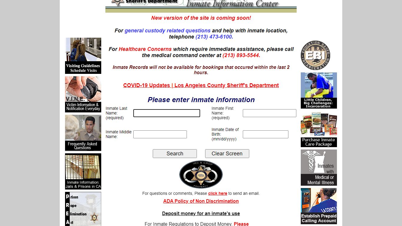 Los Angeles County Inmate Search - California Inmate Search